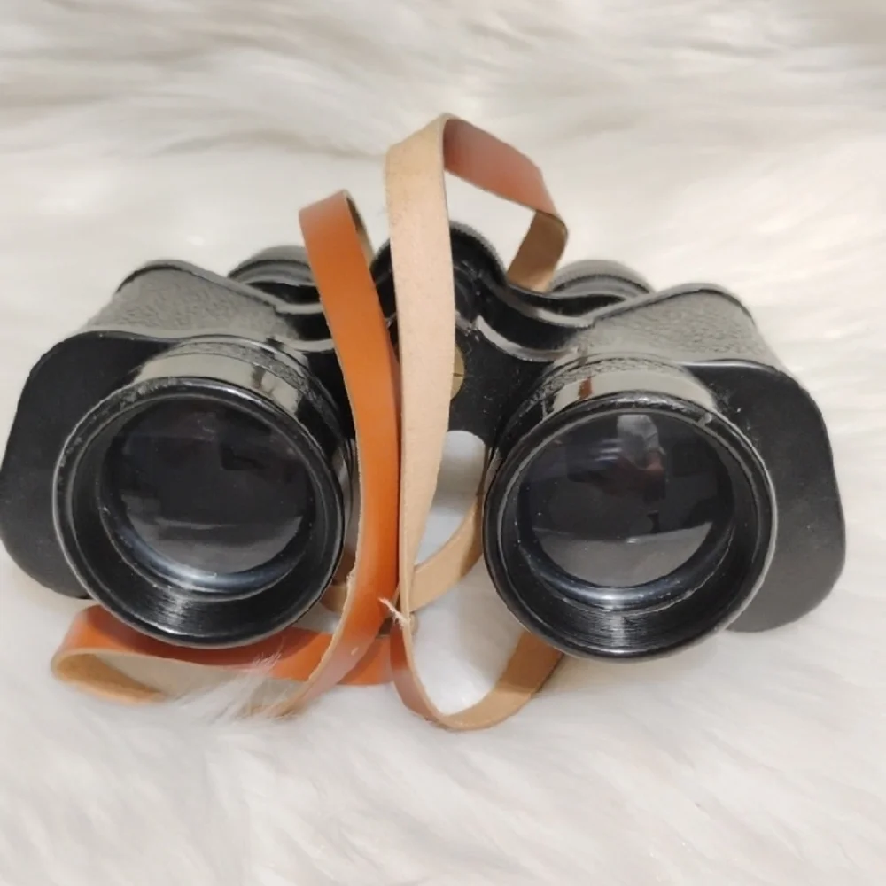 SPI Black Binoculars with Tan Strap 7x35